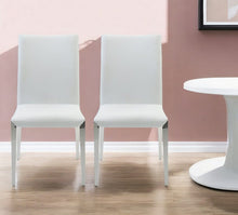 Load image into Gallery viewer, Faux Leather Dining Side Chairs Without Arms (Set of 2) - White
