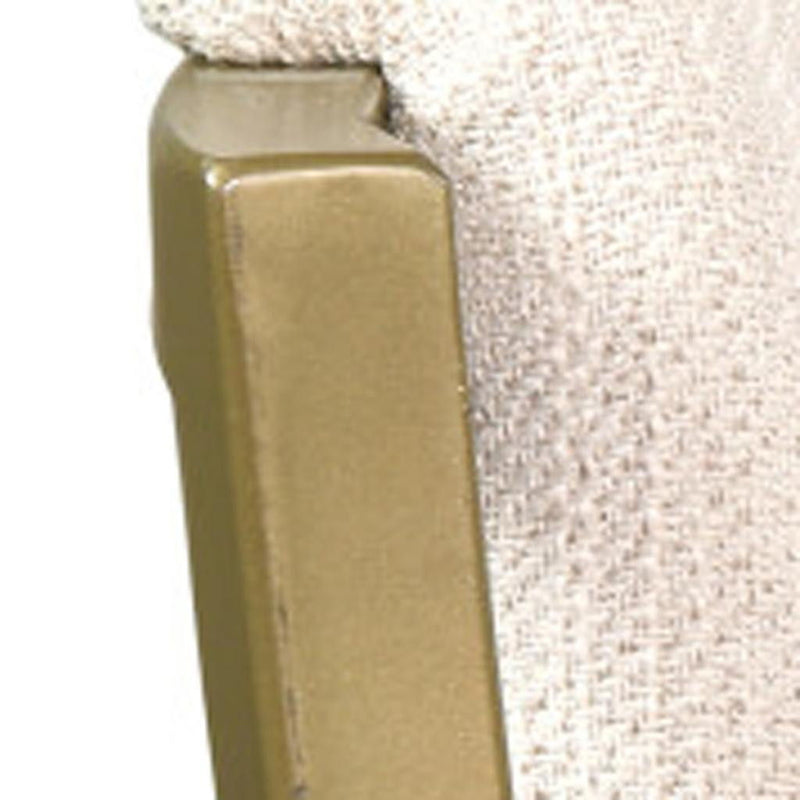 Steel Low Back Bar Height Bar Chair - Beige And Antiqued Brass