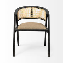 Load image into Gallery viewer, Upholstered Linen Open Back Dining Arm Chair - Gray
