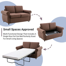 Load image into Gallery viewer, Pull Out Sofa Bed Loveseat Sleeper With Twin Size Memory Mattress With Two USB Ports For Living Room Spaces

