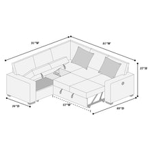 Load image into Gallery viewer, Convertible Sectional Upholstered Sleeper Sofa With Storage Chaise
