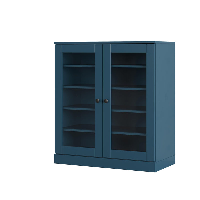 Twenty Pair Solid Woodshoe Storage Cabinet (752334) - Teal Blue