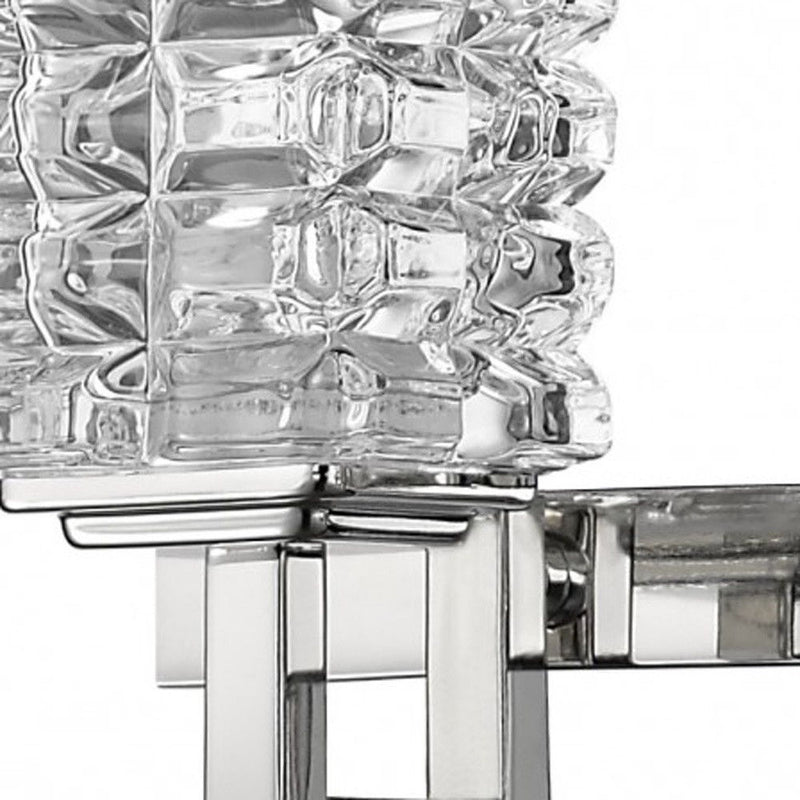 Coralie 3-Light Polished Sconce With Pressed Crystal Shades - Nickel
