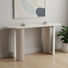 Load image into Gallery viewer, Solid Wood Oval Console Table - White

