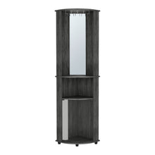 Load image into Gallery viewer, 75" Wood Ribbed Texturere Corner Bar Cabinet With Two Doors - Gray
