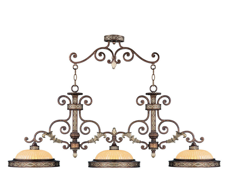 21" 3 Light Metal Dimmable Chandelier With Shades - Bronze