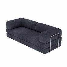 Load image into Gallery viewer, Chenille Convertible Futon Sleeper Sofa - Blue
