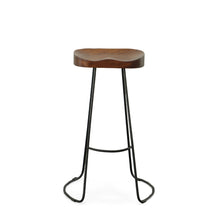 Load image into Gallery viewer, 31" Steel Backless Bar Height Bar Chairs (Set of 2) - Chestnut And Black
