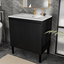 Load image into Gallery viewer, Bathroom Vanity With Ceramic Sink, Floor-Standing Design, Soft-Closing Drawers
