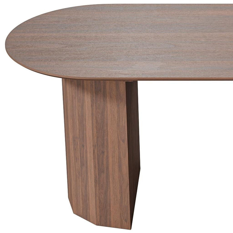 79" Solid Wood Double Pedestal Base Oval Dining Table - Brown
