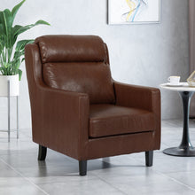 Load image into Gallery viewer, Contemporary Club Chair With Upholstered Fabric And Rubberwood Legs
