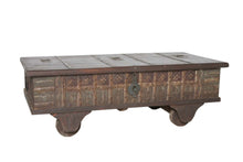 Load image into Gallery viewer, Wheel Antique Coffee Table - Brown
