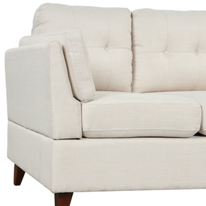 97.2" Modern Linen Fabric Sofa, L-Shape Couch with Chaise Lounge,Sectional Sofa with one Lumbar Pad,Beige