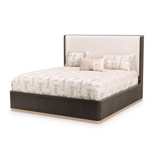 West Kensington - Eastern King Bed - Buff / Medium Espresso