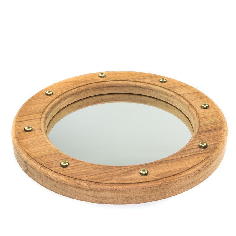 11" Solid Round Accent Mirror - Brown
