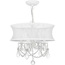Load image into Gallery viewer, Four Light Metal Dimmable Chandelier With Shades - White
