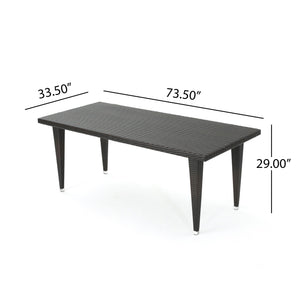 Reflect - Outdoor Dining Table With Rattan Cover - Dark Gray