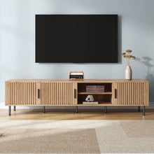 Load image into Gallery viewer, 78" TV Stand For TVs Up To 85" With Closed Storage, Living Room Entertainment Center - Natural Wood
