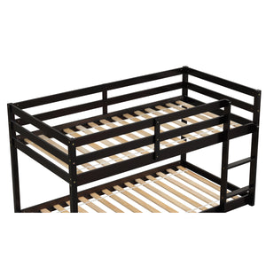 Twin over Twin Floor Bunk Bed,Espresso(Old SKU:W50437211)