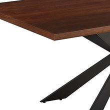 Load image into Gallery viewer, 81" Wood And Metal Cross Leg Base Dining Table - Brown

