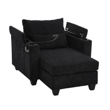 Load image into Gallery viewer, Convertible Chaise Lounge Sofa Chair With USB Ports, Cup Holders, Phone Holder And Storage
