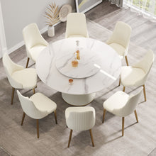 Load image into Gallery viewer, Modern, Round Black Carbon Steel Base Dining Table, Can Accommodate 6 People
