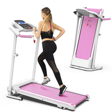 Load image into Gallery viewer, Foldable Treadmill 2.5Hp Electric Folding Treadmill Running Walking Machine For Home Gym, Max 265 Lbs Weight Capacity - Pink / White
