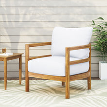 Load image into Gallery viewer, Outdoor Acacia Wood Patio Club Chair, Waterproof Thick Cushion, Deep Seating
