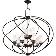 Load image into Gallery viewer, 39" Twelve Light Dimmable Chandelier With Shades - Bronze
