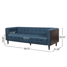 Load image into Gallery viewer, Contemporary Mid-Century Charm 3 Seater Sofa With Button Tufted Waffle Stitching
