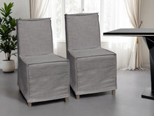 Load image into Gallery viewer, Slipcovered Wood Parsons Chairs (Set of 2) - Gray
