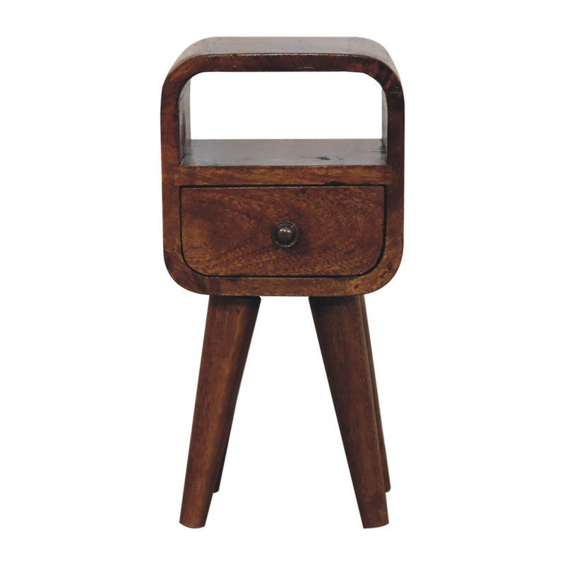 16" Solid Wood Square One Drawer Nightstand - Chestnut