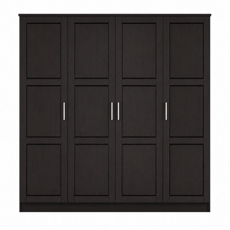 Solid Wood Four Door Combo Dresser (763752) - Dark Brown