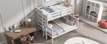 Load image into Gallery viewer, Wood Twin over Full Bunk Bed with Ladder, White
