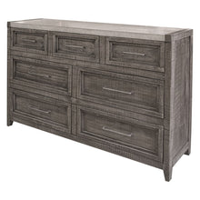 Load image into Gallery viewer, Solid Wood Seven Drawer Triple Dresser - Gray
