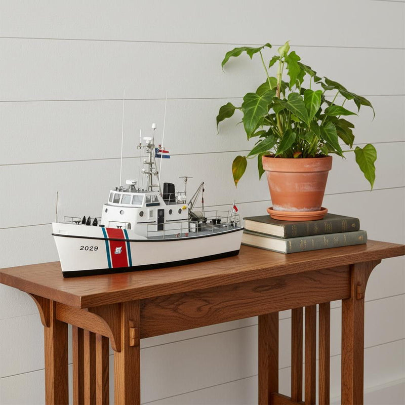 Hand Painted Model Boat (624584) - White