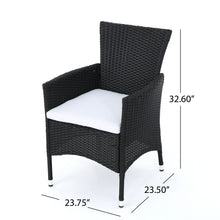 Load image into Gallery viewer, Dimensional Outdoor Dining Chair With Cushion Seat And Iron Frame (Set of 2)
