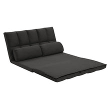 Load image into Gallery viewer, Futon Convertible Sleeper Loveseat And Toss Pillows - Gray
