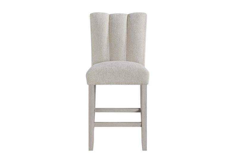 Fabric And Solid Wood Counter Height Bar Chairs (Set of 2) - Beige