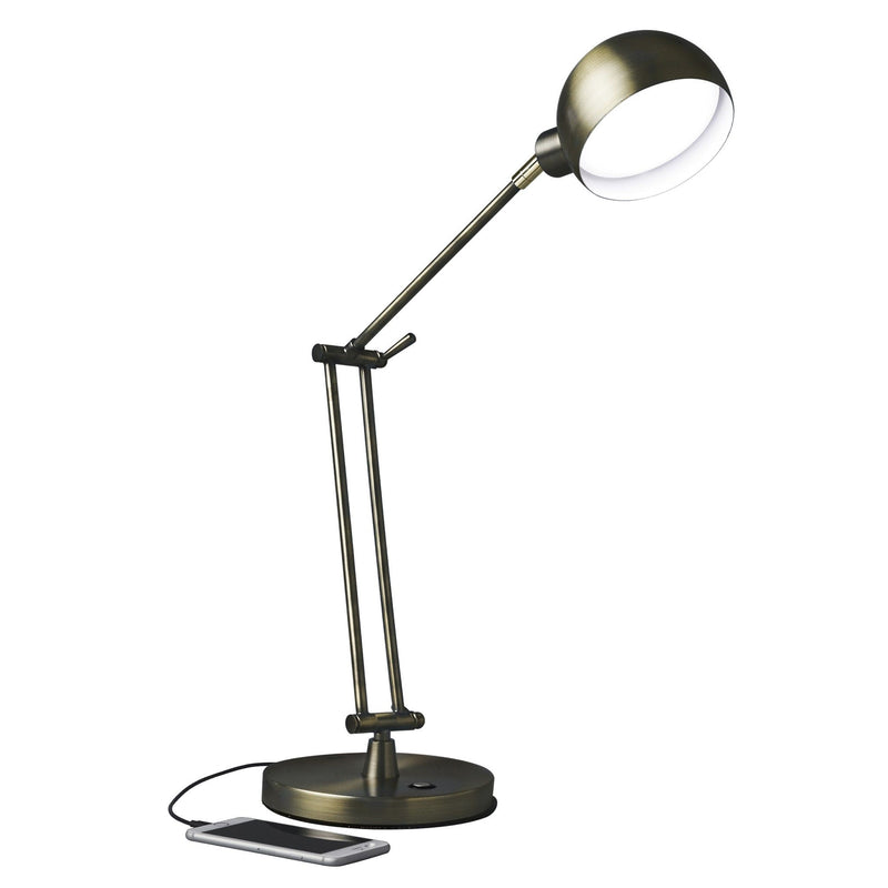 LED Adjustable Desk Lamp - Shiny Satin Brass