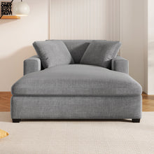 Load image into Gallery viewer, Oversized Chaise, Lounge Chair Classic Design, Soft Fabric, Durable Frame With Solid Wood Legs
