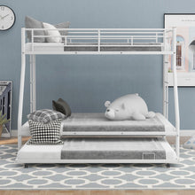 Load image into Gallery viewer, Bunk Bed With Steel Frame And Trundle, 2 Side Ladders
