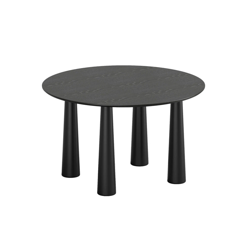 Wood Round Top Dining Table - Black
