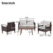 Load image into Gallery viewer, 4 Piece Garden Furniture, Patio Seating Set

