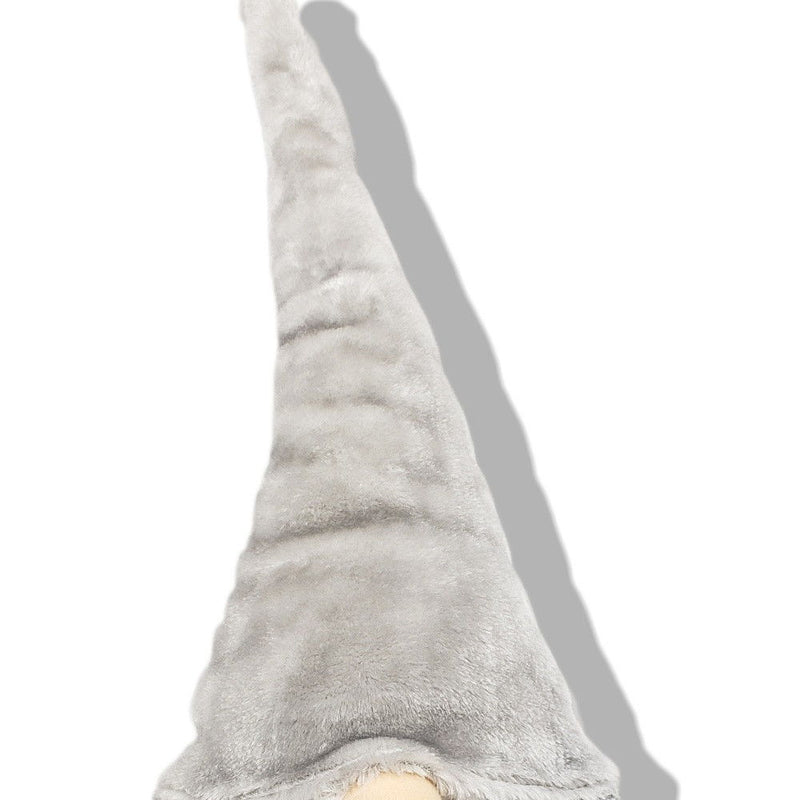 Fabric Christmas Santa Mrs. Claus Sitting Gnome - Gray / White