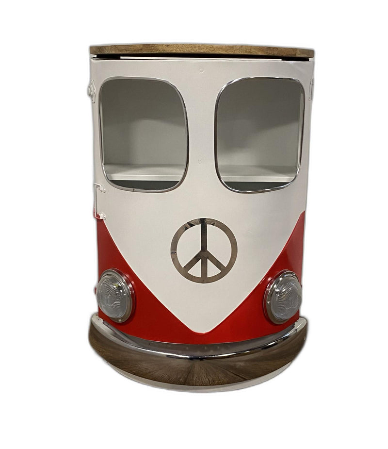 Peace Out Red Retro Nightstand - Red