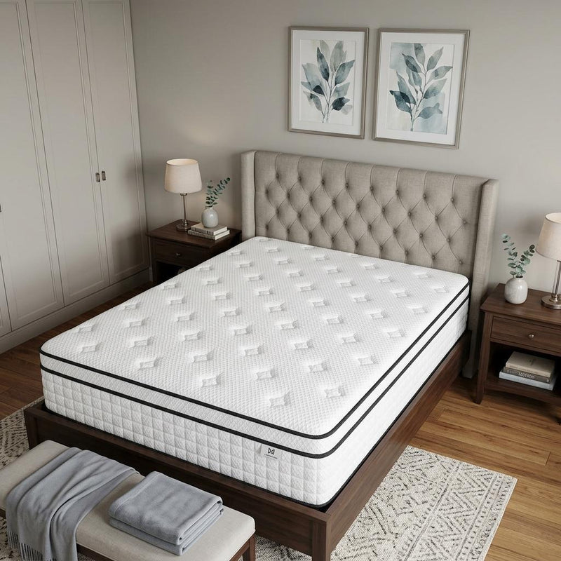 Gel Memory Foam Check Medium Hybrid Mattress - Full Double