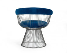 Load image into Gallery viewer, Velvet Steel Windsor Back Dining Arm Chair - Blue
