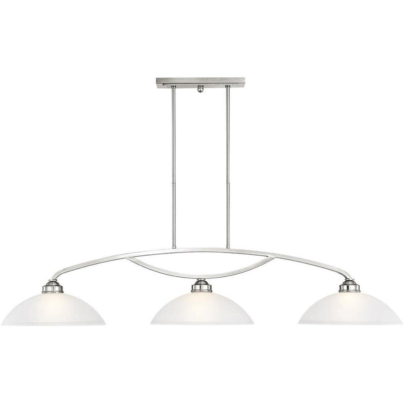 11" Three Light Dimmable Chandelier With Shades - Nickel