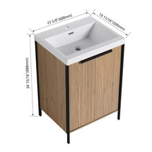 Load image into Gallery viewer, Modern Freestanding Bathroom Vanity With Resin Sink &amp; Soft Close Cabinet Doors
